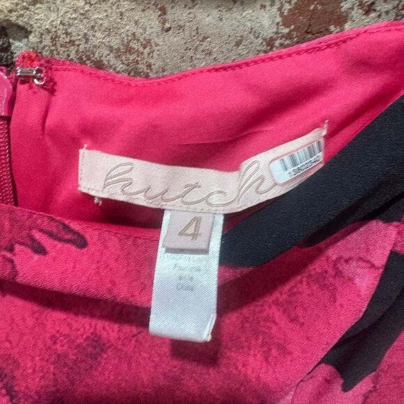 Hutch Floral Pink and Black Puff Sleeve‎ Dress Size 4 - Picture 8 of 9